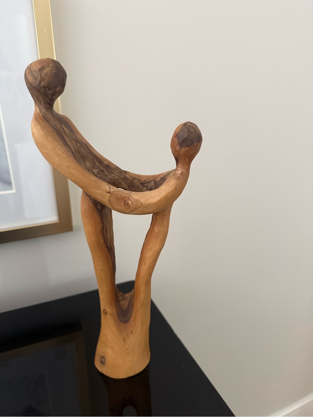 Modern Brown Wood Sculpture - Home Art Accent